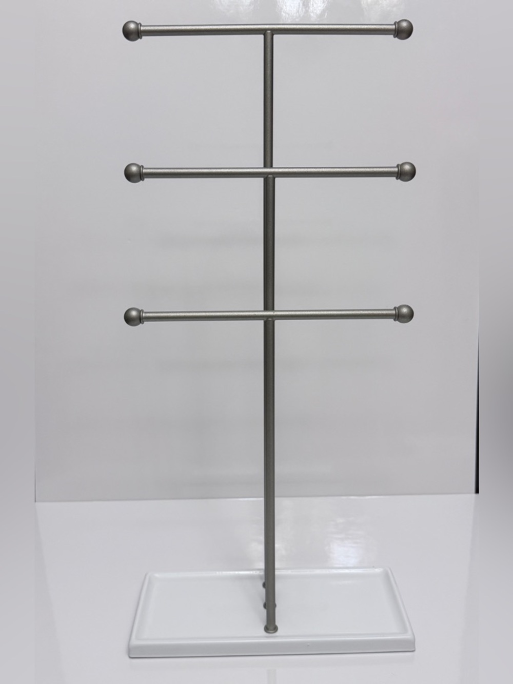 Umbra White and Silver Jewelry Organizer Stand Base
